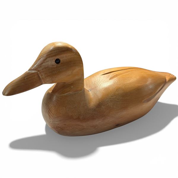 Carved Wood Duck Decoy Signed LeMay '93