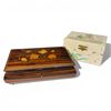 Image 1 : Polished Wood Swiss Movement Jewel Box & Vintage Child's Jewel Box (Swiss box is 6" x 8" x 3" tall)