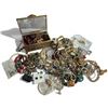 Image 1 : Box Lot of Assorted Jewelry and Small Jewel Box