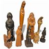 Image 2 : Collection of Wood Carved Folk Art Figurines 9 Pieces Tallest 16.5-Inch