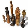 Image 3 : Collection of Wood Carved Folk Art Figurines 9 Pieces Tallest 16.5-Inch