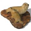 Image 2 : Seal Fur Figurines on Wood Base * 7" x 8" x 5" tall