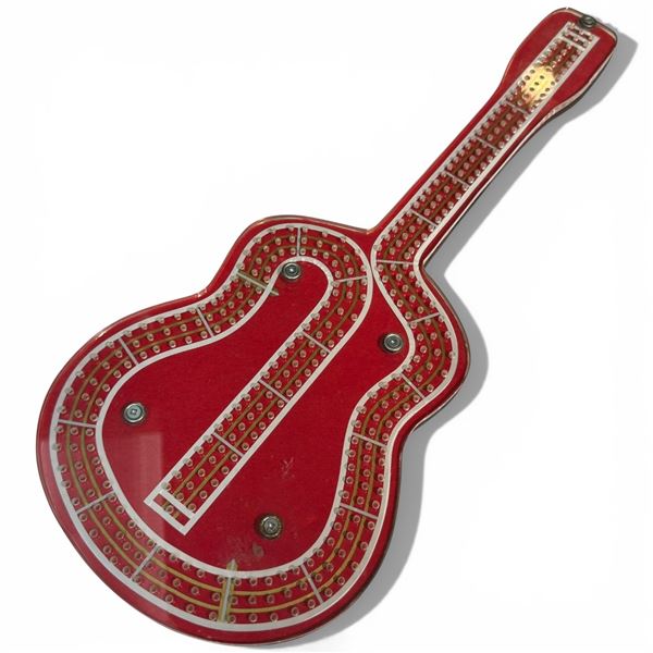 Acrylic Guitar Shaped Cribbage Board * 7.5" wide x 17" long