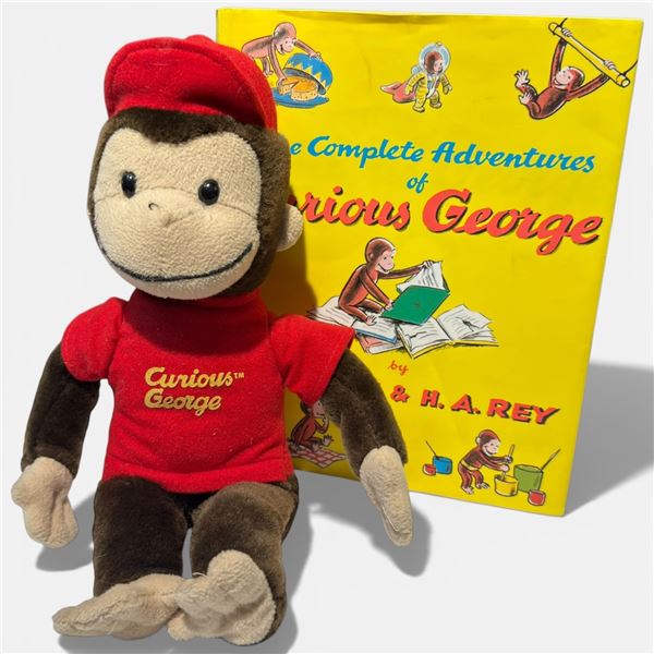 1994 Edition of The Complete Adventures of Curious George & 14" George Doll