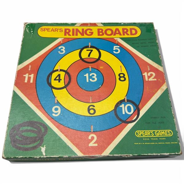 Vintage Spear's Ring Board Game in Original Box (12" x 12")