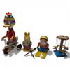Image 1 : 4 Vintage Tin Toys * Featuring the 9" tall Duck on a Bike