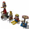 Image 2 : 4 Vintage Tin Toys * Featuring the 9" tall Duck on a Bike