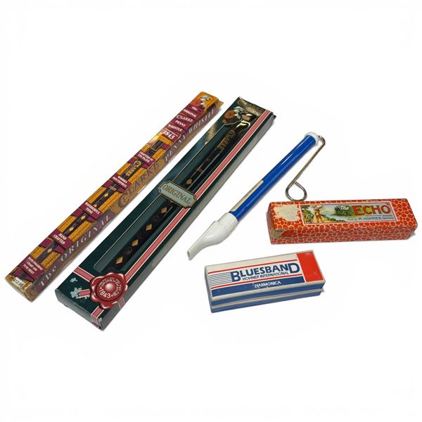 Penny Whistle, Tin Whistle and 2 Hohner Harmonicas