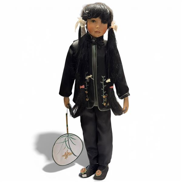 Mei Lin Porcelain Doll by Linda Mason for Paradise Galleries - 30" tall