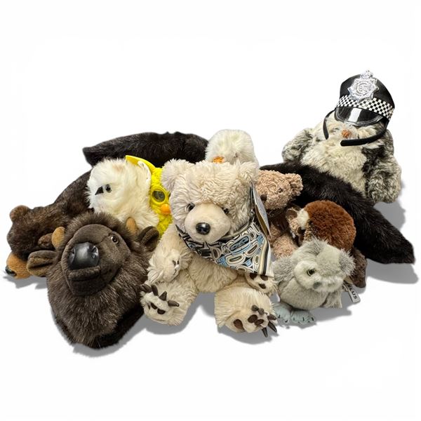 Shelf Lot of Mid-Sized Stuffed Toys