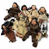 Image 2 : Shelf Lot of First Nations Design Dolls * Tallest seated doll is 11" * Variety of Materials