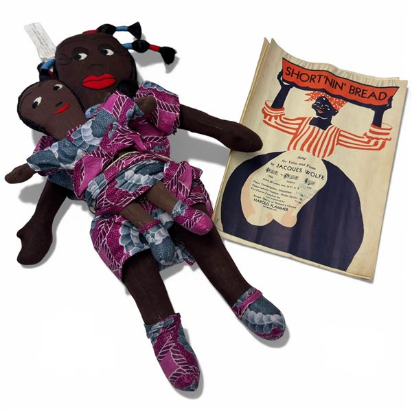 Handmade African Cloth Doll & Child 19-Inch with Short'nn Bread Song Book by Jacques Wolfe