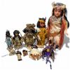 Image 1 : Lot of Assorted First Nations Collectable Dolls in Traditional Dress Tallest 17-Inch