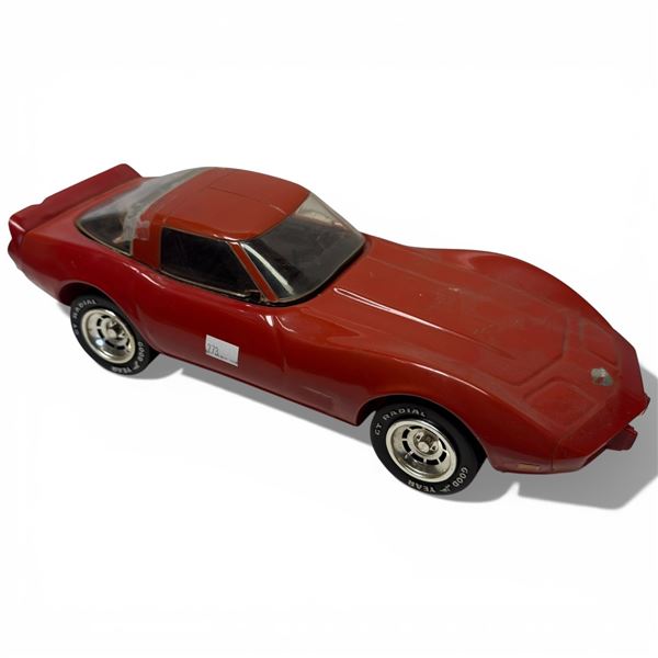 Jim Beam Red Corvette Whisky Decanter 14-Inch Long Empty with Repairable Damage