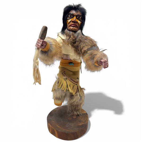 Hand-Crafted Indigenous Style Sculpture Signed Owl K Yazzie 12-Inch