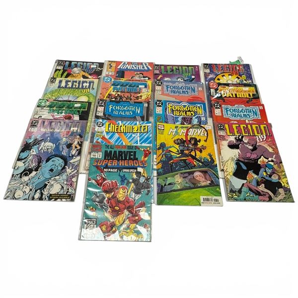 Collection of 17 Vintage Comics: Legion Doom, Marvel, Checkmate, Punisher & More