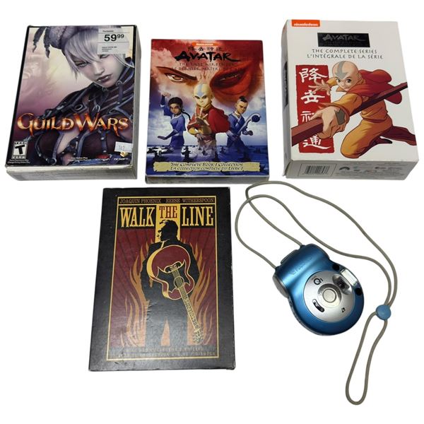 Media Collection: Avatar DVDs, Guild Wars Video Game, Walk the Line DVD & Fujifilm Camera