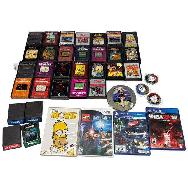 Large Collection of Video Games: Atari 2600 Cartridges, Intellivision. PlayStation and More