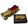 Image 2 : Copper Decanter Holder Antique Car Music Box 16-Inch & Brass Car Topped Wooden Box