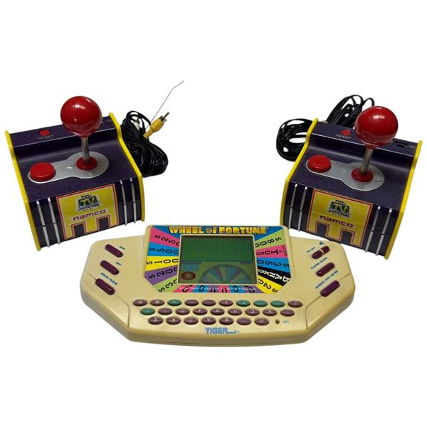 Retro Electronic Hand Held Video Games Wheel of Fortune & Namco Plus Play TV Joystick Consoles