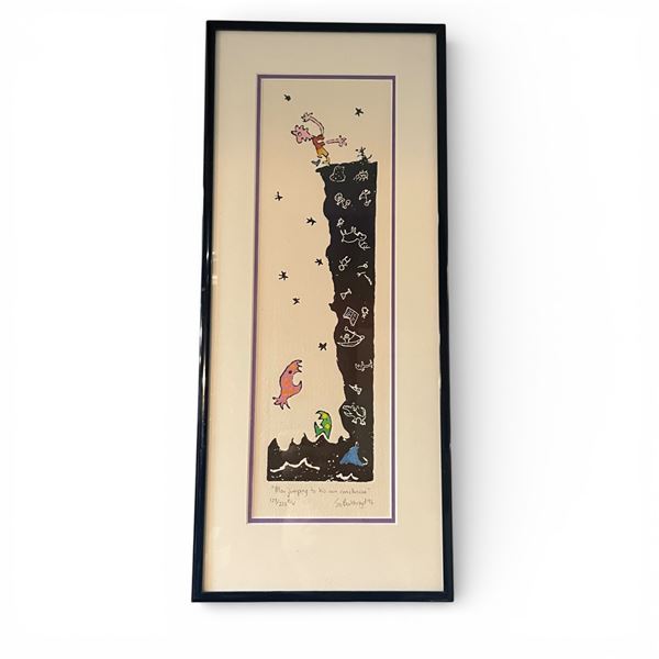 Limited Edition Print 'Man Jumping to His Own Conclusion' Sa Boothroyd 123/225 1996 7x15.5-Inch