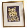 Image 1 : 'Chairman Meow' Limited Block Print 3/7 Signed Cat Feline Artwork 14.5 X 16.5-Inch