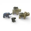 Image 1 : Parade of 4 Small Elephants: Japan Porcelain & Resin Chinese Good Luck Elephant