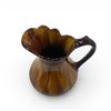 Image 2 : Blue Mountain Pottery Pitcher Scalloped Rim Colonial Style 8.5-Inch Brown & Yellow Drip Glaze