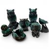 Image 2 : Collection of Blue Mountain Pottery Green Glazed Pieces 4 Owls, 1 Cat & 1 Swan and 1 Lion.  Talle...