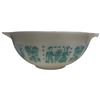 Image 1 : Pyrex 443 Amish Butterprint Turquoise on White 2.5-Quart Cinderella Bowl 1957-1968