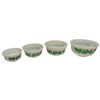 Image 1 : Vintage Set of 4 Hazel Atlas Green Ivy Milk Glass Mixing Nesting Bowls,