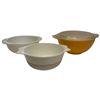 Image 1 : Trio of Bakeware: Pyrex Zoom Bowl 6.5-Inch, White Pyrex Model 022 & Pyrex 422 with Lid