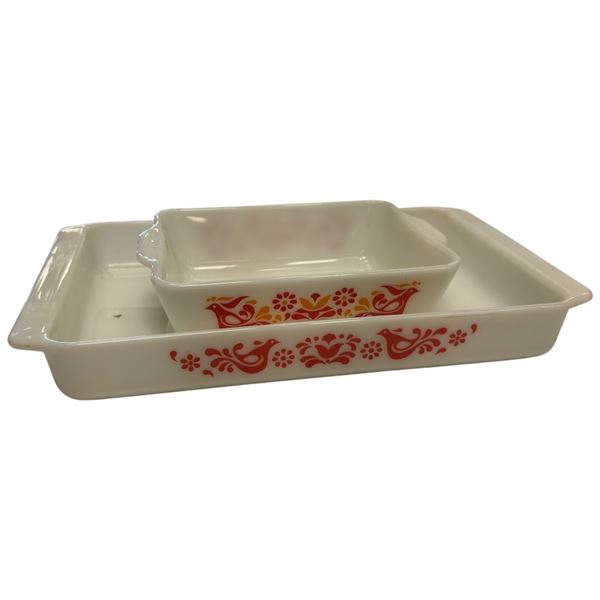 Pyrex Friendship Pattern Dishes Model 0503 & 933 No Chips