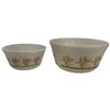 Image 1 : Hazel Atlas Milk Glass Golden Wheat Bakeware Pair 6-Inch & 8-Inch Mid-Century Modern