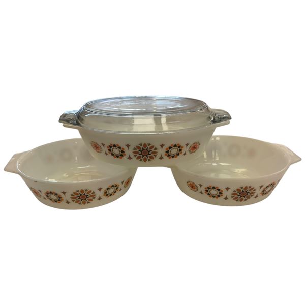 JAJ Toledo Pattern Dishes 524 with Lid & 2x 513 Bowls Vintage