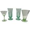 Image 4 : Uranium Glass Collection: Malt Glass, Cordial Glass & Pair of Paden City Party Line Parfait Glasses