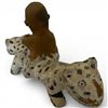 Image 3 : Cochiti Pueblo Style Clay Pottery Man Riding Two-Headed Janiform Leopard 14-Inch