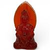Image 1 : Vintage Chinese Red Resin Sculpture Avalokitesvara 10.5-Inch