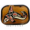 Image 1 : West Coast First Nations RJL Carved & Painted Killer Whale Key Holder Signed Feb 2013 17-Inch 12-...