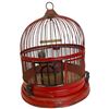 Image 1 : Vintage Red Metal Beehive Style Bird Cage with Owl Figurines Around the Edge Comes with Plastic E...