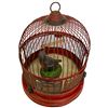 Image 2 : Vintage Red Metal Beehive Style Bird Cage with Owl Figurines Around the Edge Comes with Plastic E...