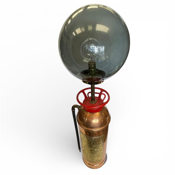 Vintage Imperial Brass Polished Fire Extinguisher Touch Activated Lamp 37-Inch