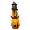 Image 1 : Stained Glass Lighthouse Lamp 10-Inch Tall Multicolor