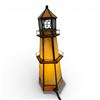 Image 2 : Stained Glass Lighthouse Lamp 10-Inch Tall Multicolor