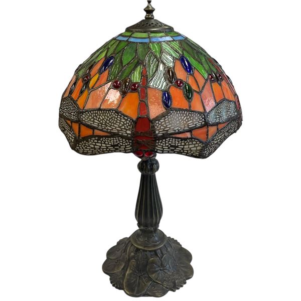 Dragonfly Multicolour Tiffany Style Glass Table Lamp