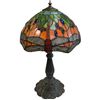 Image 1 : Dragonfly Multicolour Tiffany Style Glass Table Lamp