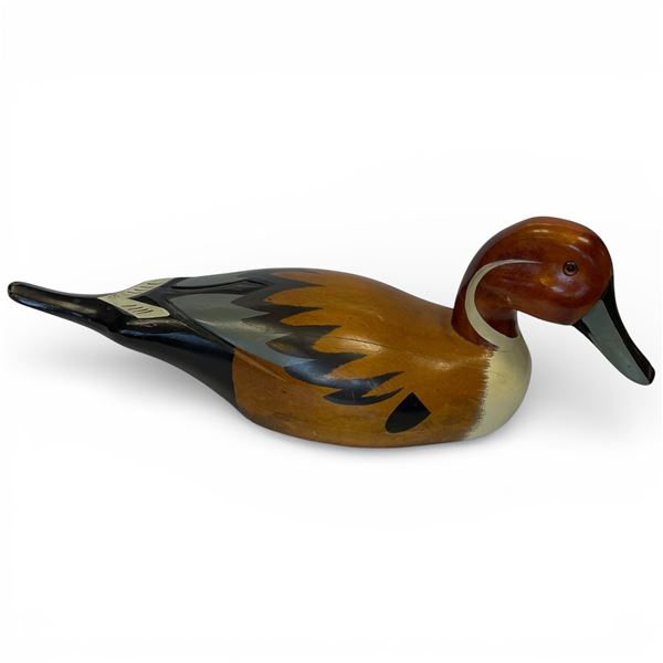 Vintage Northern Pintail Hand-Carved & Painted Wood Duck Decoy 16-Inch