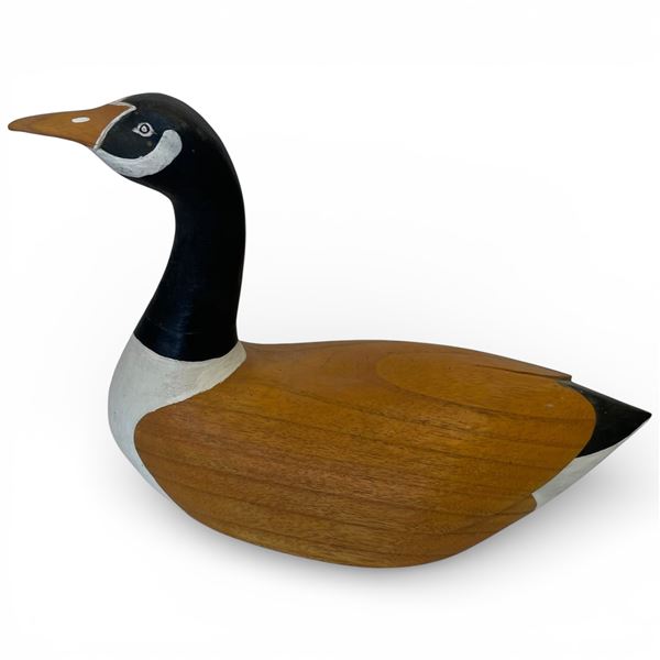 Decorative Hand-Carved Wooden Canada Goose Decoy 12.5-Inch