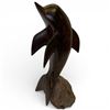 Image 1 : Koa Wood Carved Dolphin Sculpture 14-Inch