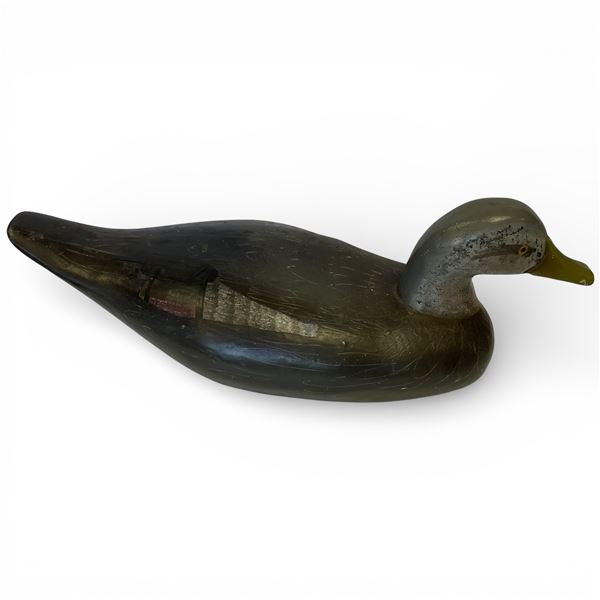 Vintage Hand-Carved & Hand-Painted Mallard Wooden Duck Decoy 17-Inch